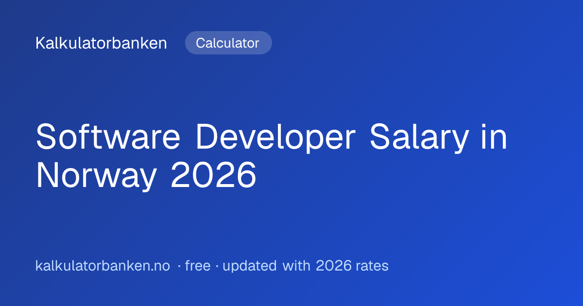 Software Developer Salary in Norway 2026: Pay and After Tax ...